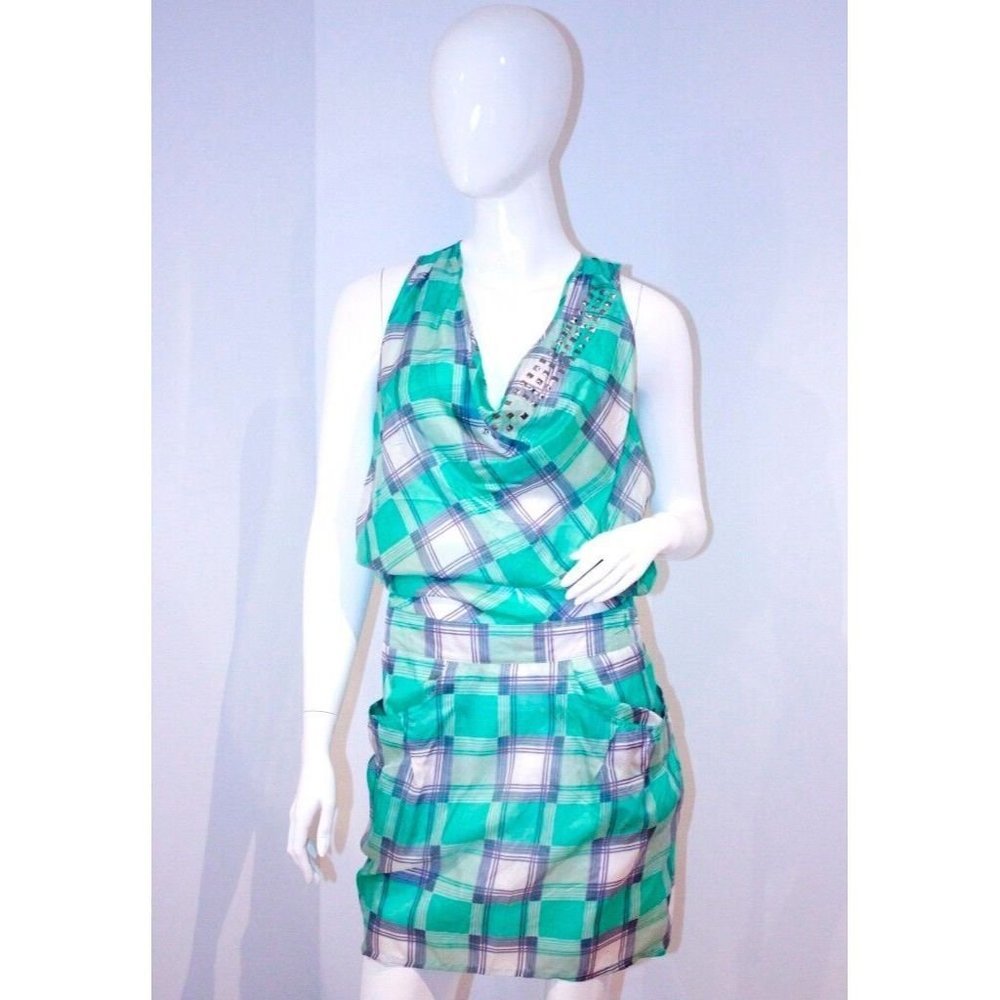 FIRETRAP Habotai SILK Akela  SLANTED Pocket DRESS XS